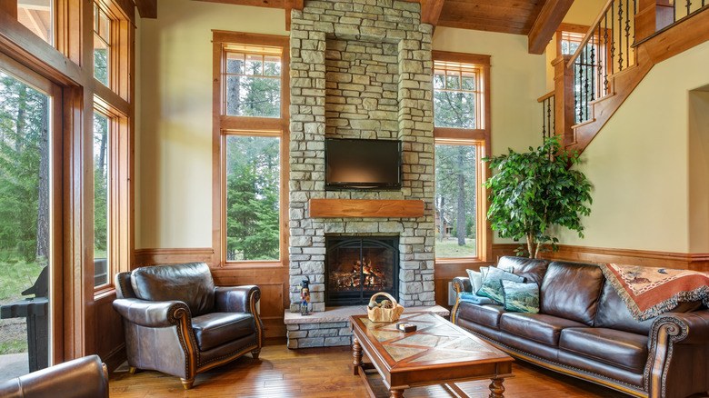 Spacious cabin with fireplace