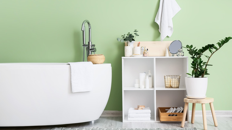 Sage green bathroom