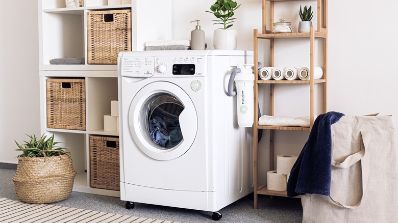 Small laundry room shelving