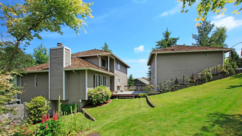 a home built on sloping ground