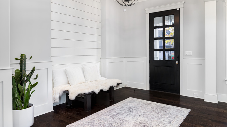 Gray entryway rug