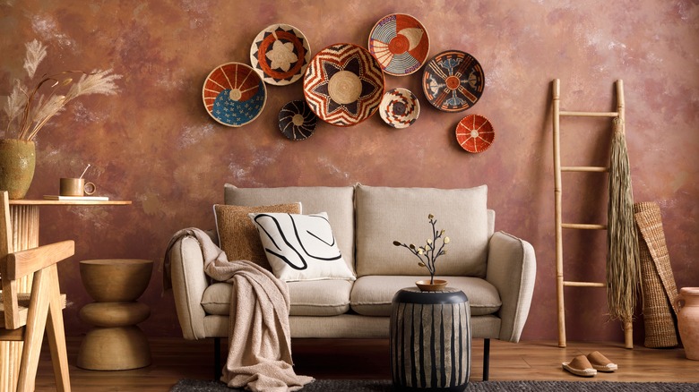 terracotta textured wall paint