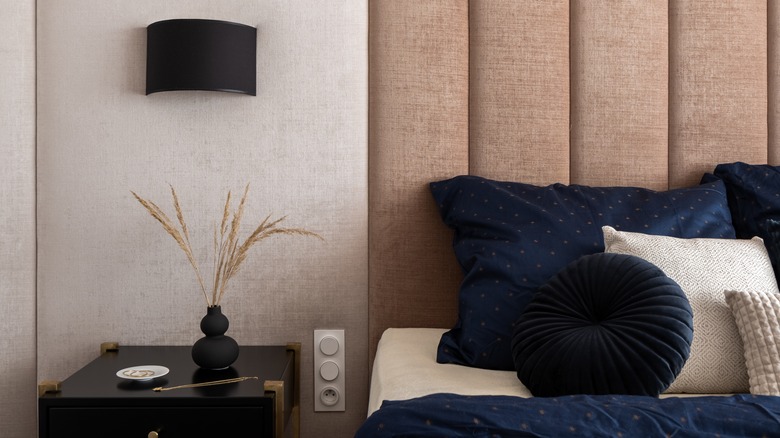 curved black wall light