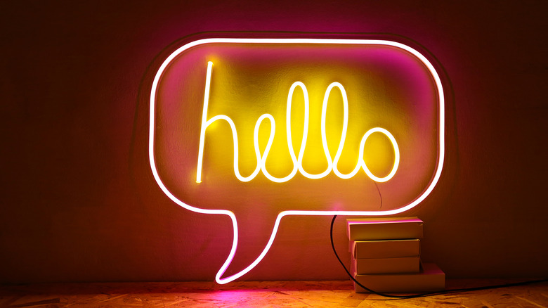 hello neon sing