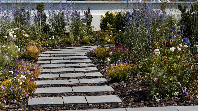 long rectangular stone path