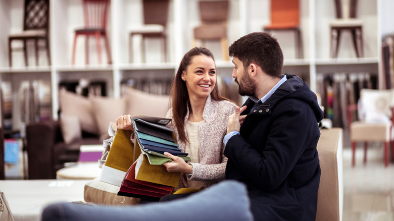 couple shopping for furniture
