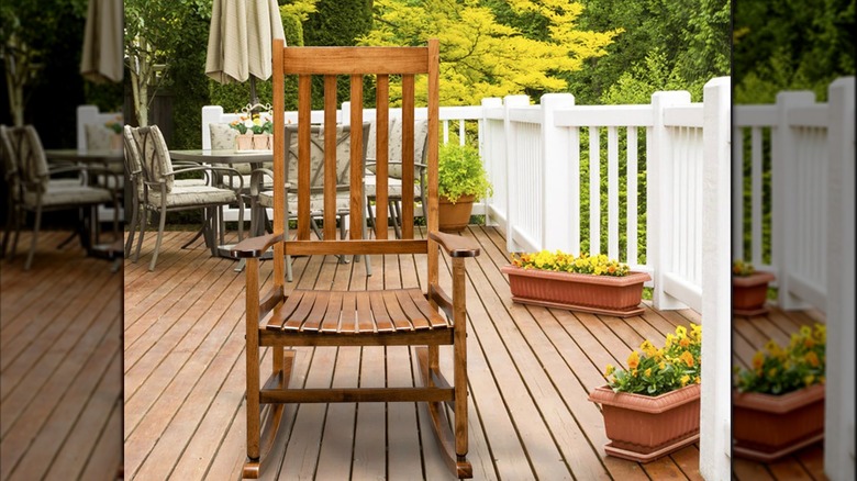 Wooden poplar rocking chair