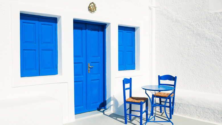 Blue door Greece