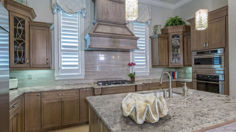 Modern kitchen with Alpine Valley granite countertops