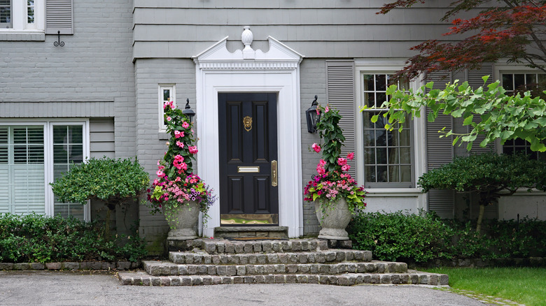 Colonial front door and shutters