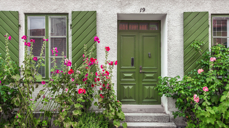 Green door and shutters
