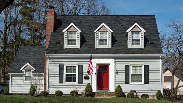House with red door