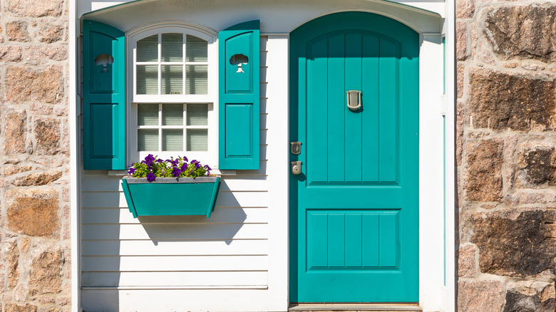 Turquoise door and shutters
