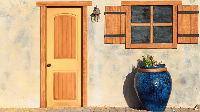 Wood door and shutters