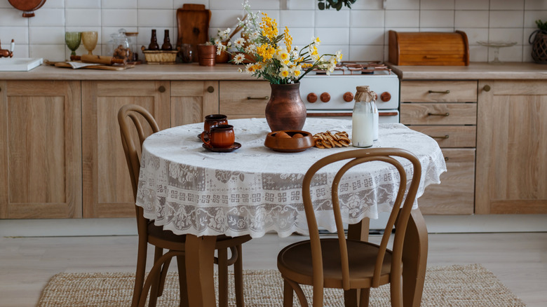 Tablecloth in kitchen