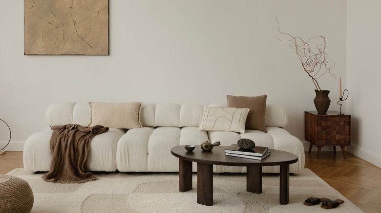 Statement coffee table in modern living room