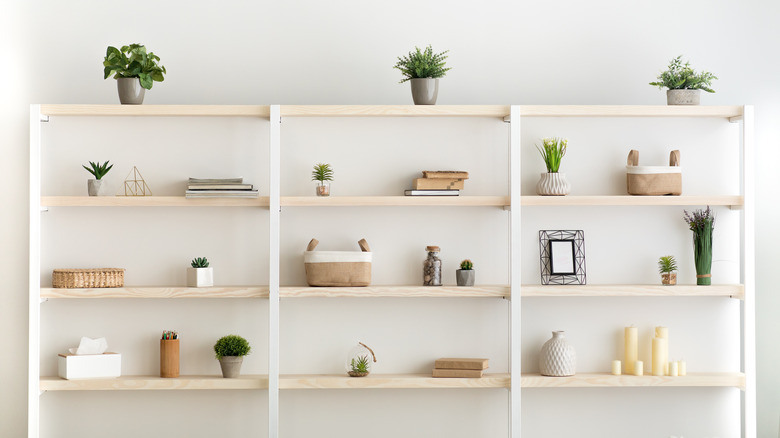 Minimalist decorated shelves