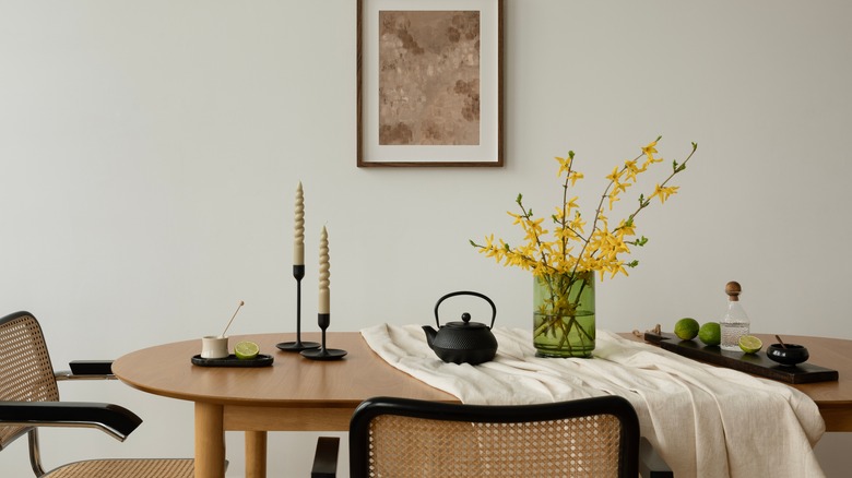 Table linen on wabi-sabi table