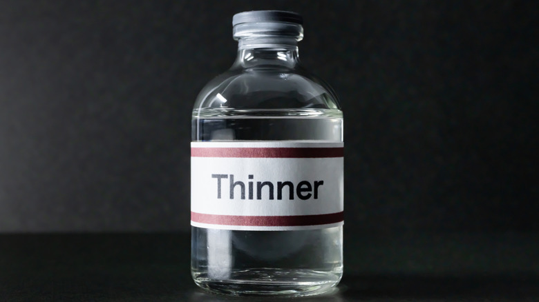 A bottle of paint thinner