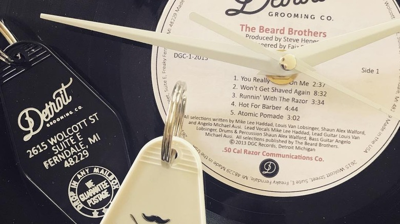 A record album made into clock.