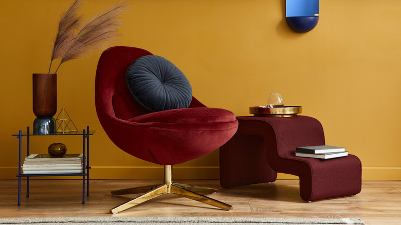 room with unique furniture