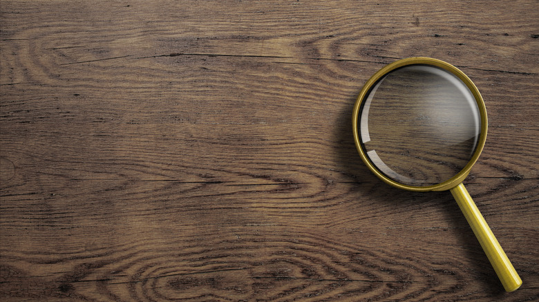 magnifying glass on a table