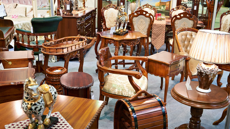 room with antique furniture