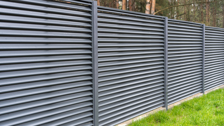 gray metal fencing