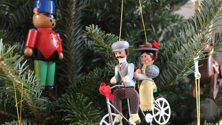 Vintage Kurt Adler wooden Christmas tree ornaments.