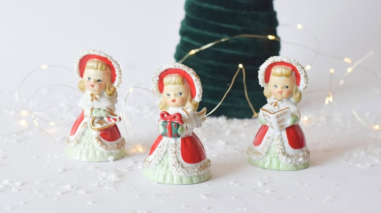 1950s Vintage Lefton Christmas Angel Bell Figurines