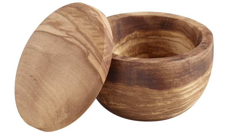 Olive Wood Salt Keeper from World Market