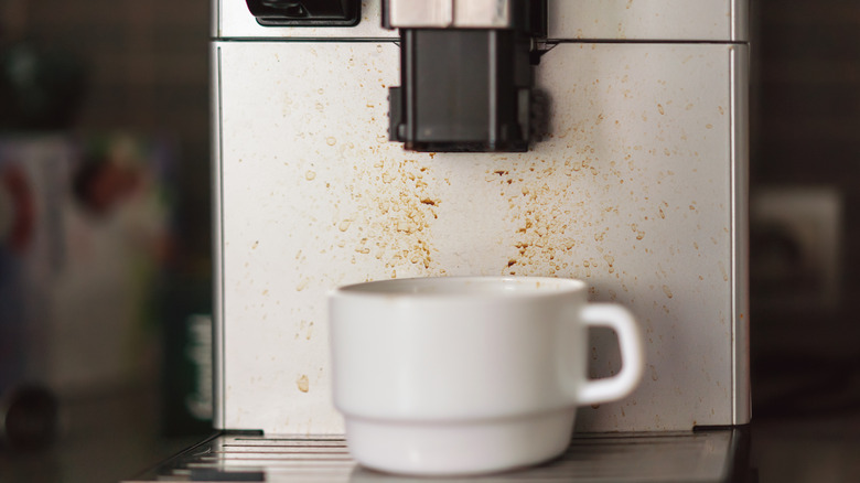 dirty coffee machine
