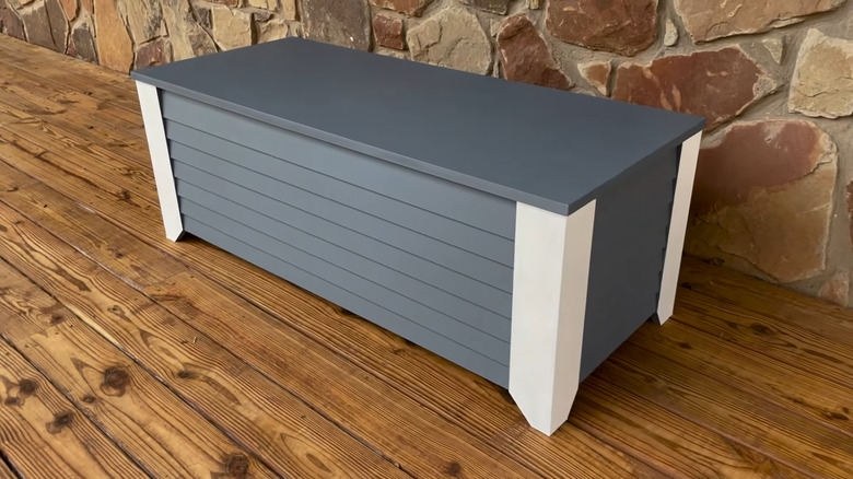 a bench can be placed over or in front of an electrical outlet to hide it from view