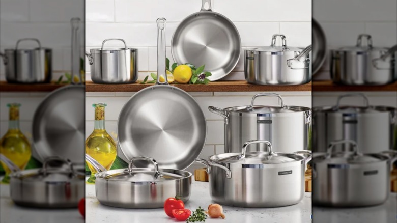 Tramontina cookware set in stainless steel