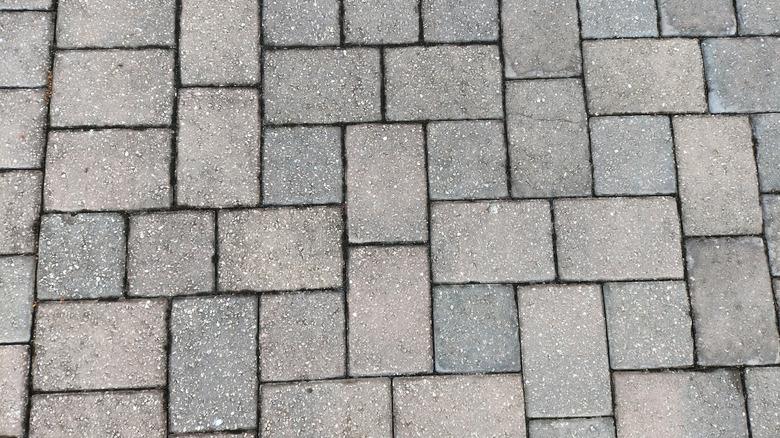 A French pattern brick floor