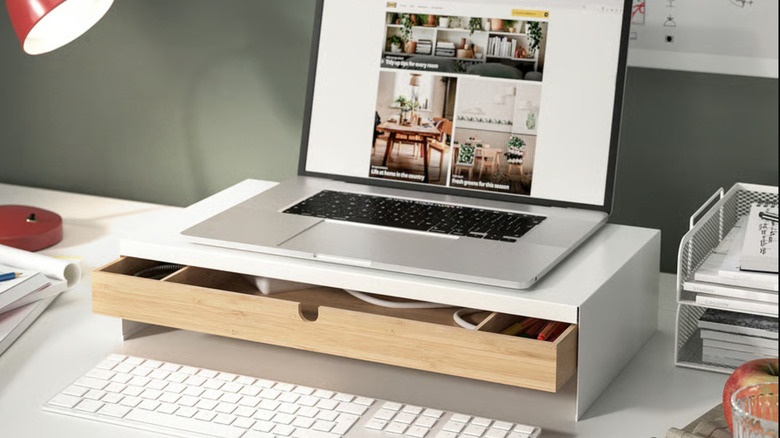 IKEA ELLOVEN monitor stand with drawer
