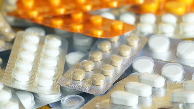 Close up of medication tablets