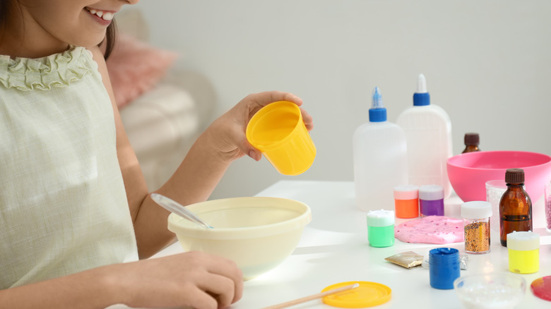 Young girl crafting