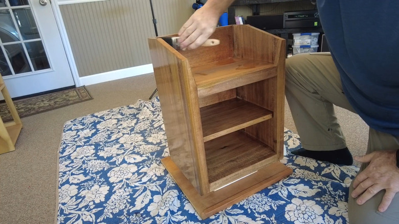 a small custom shoe cabinet is at home in any closet or entry