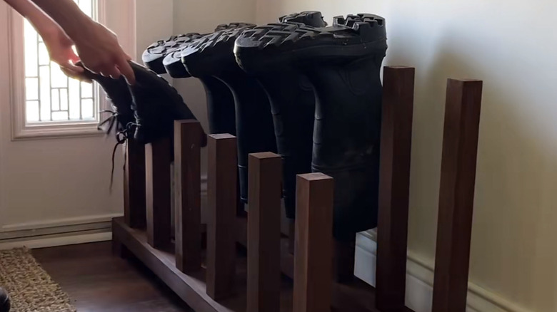 upside boot rack keeps them warm and dry