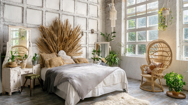 Rustic bedroom with authentic decor