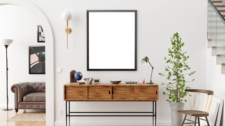 Entry with white walls
