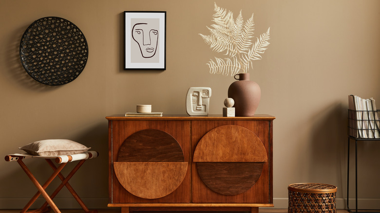 Vintage wooden commode cabinet