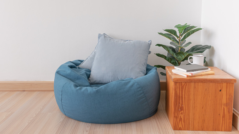 blue bean bag chair