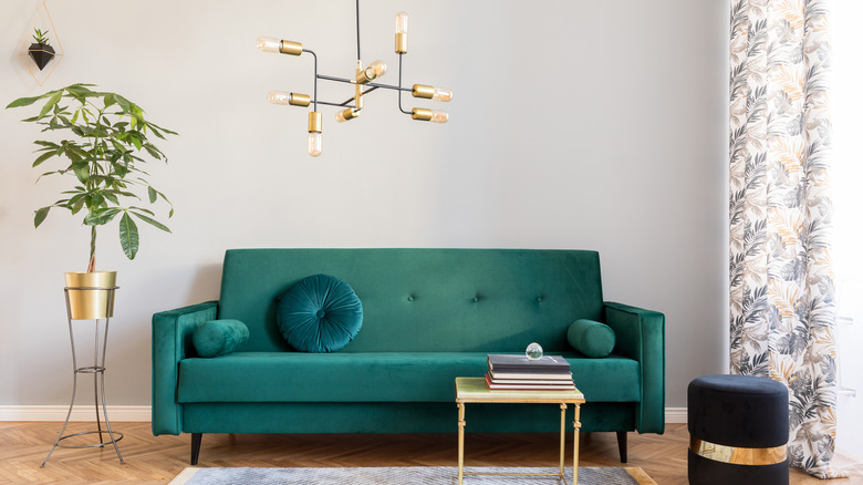teal sofa
