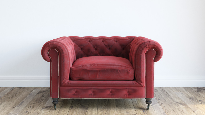large velvet chair