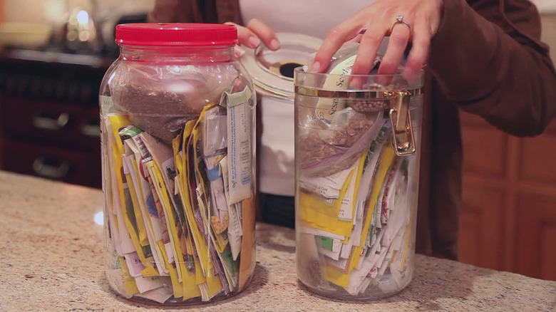 store seeds in plastic bottles to keep them protected and organized