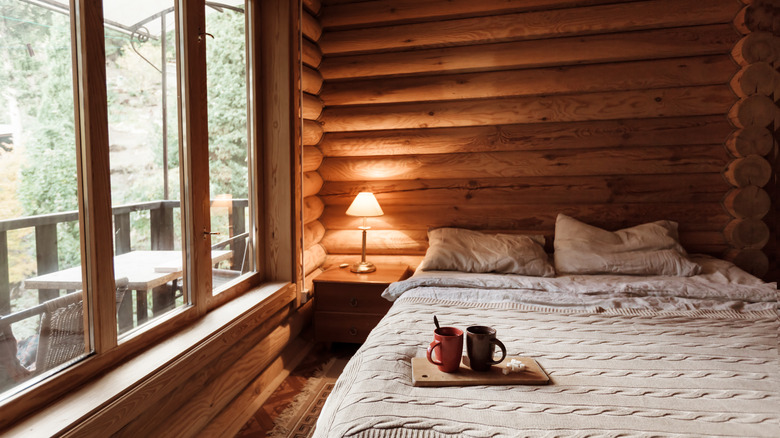 Simple table lamp rustic room