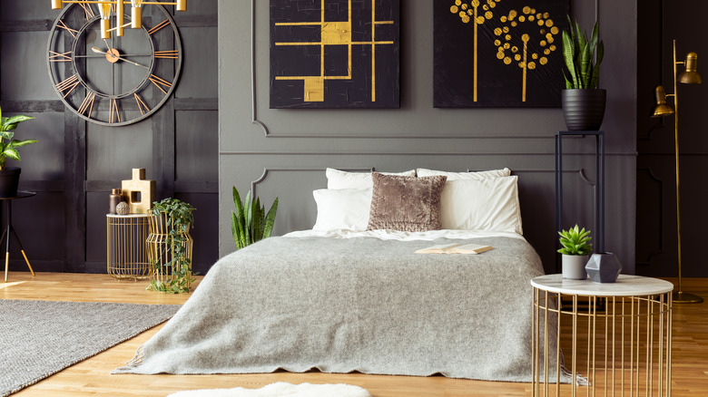 white and gold side table