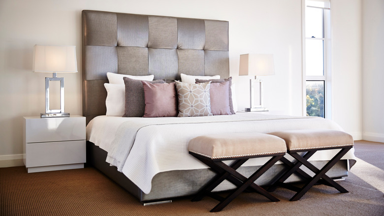 two stools near bed